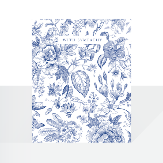 With Sympathy - blue florals