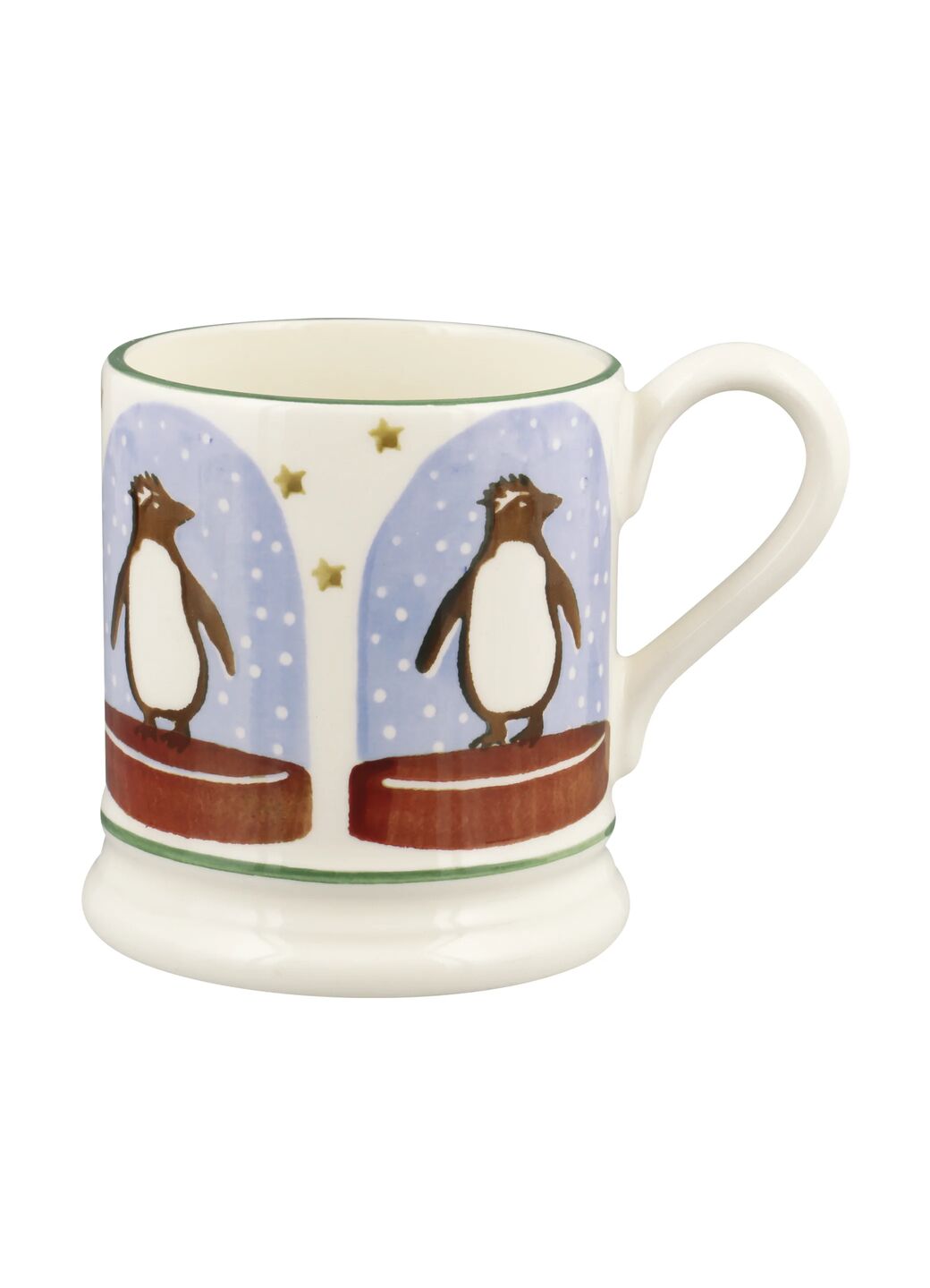 Christmas Penguin Snow Globe half pint mug - Emma Bridgewater