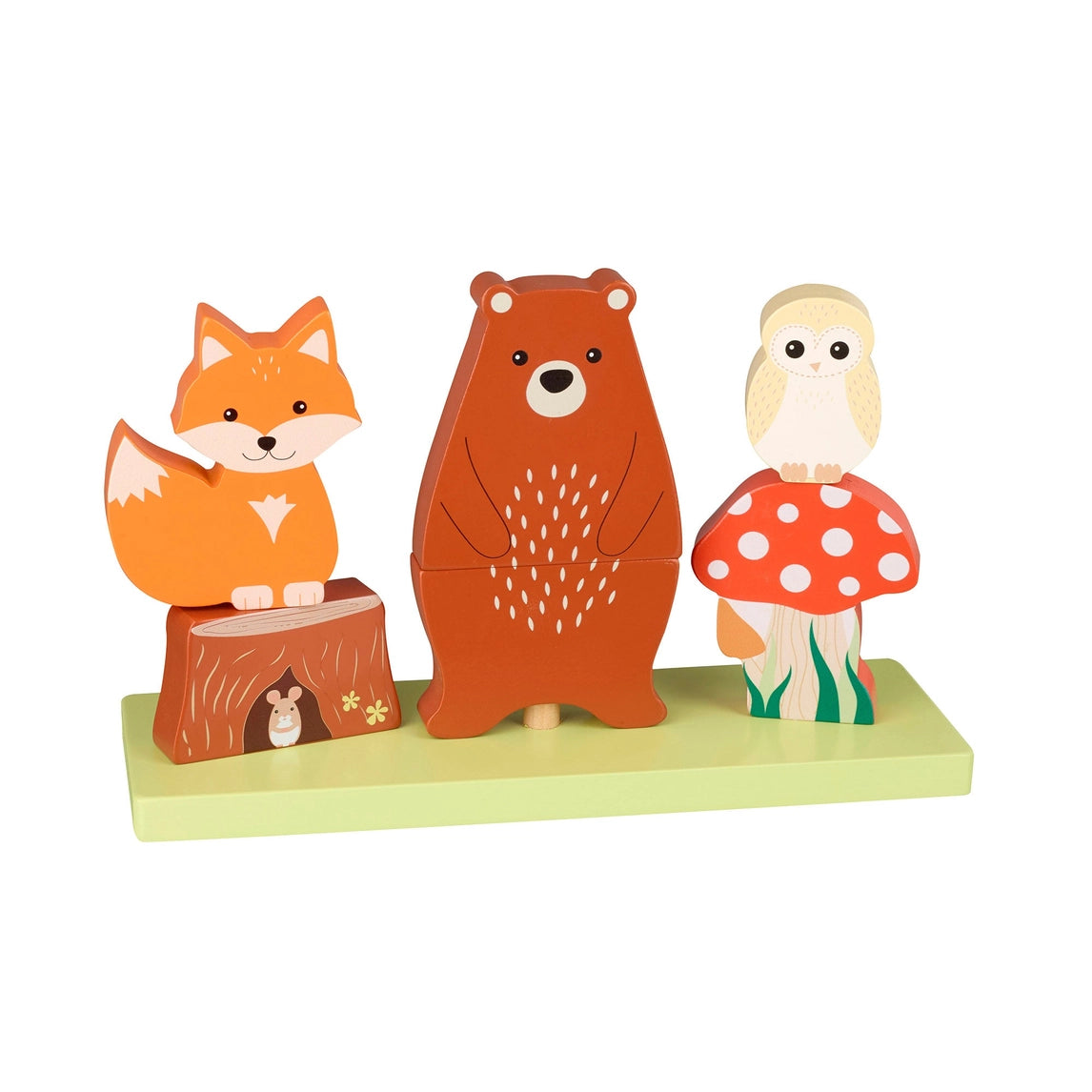 Woodland stacking toy wooden baby gift - Orange Tree Toys