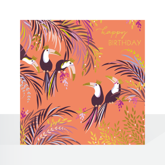 Coral toucans - Sara Miller card