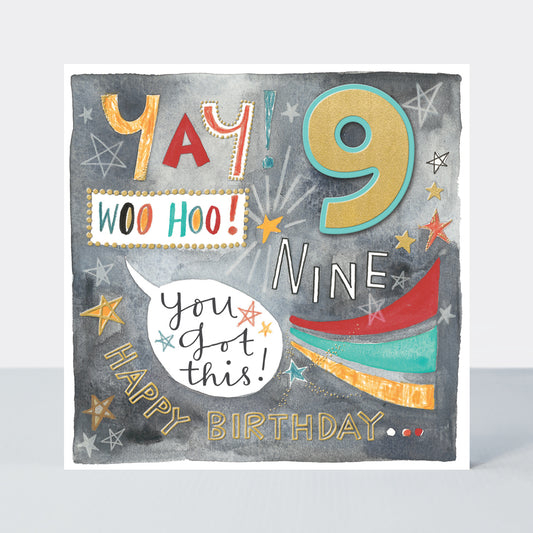 Boys 9th birthday - Rachel Ellen Chatterbox card