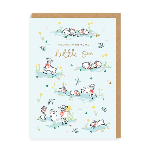 Welcome little one - blue - Cath Kidston card