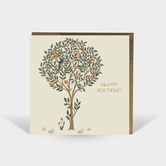 Kelm Scott Tree William Morris Birthday Card Square Friend