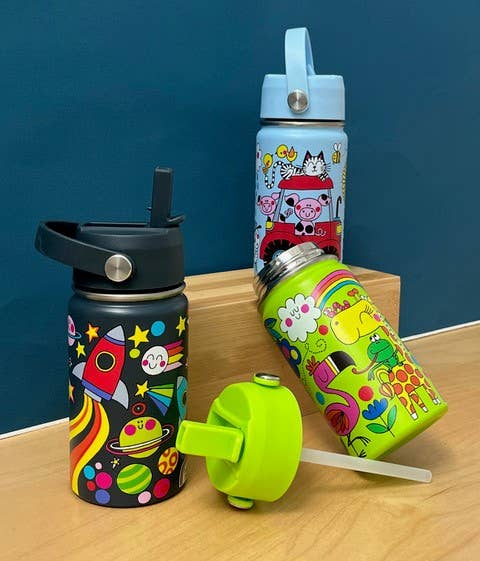 Kid's Stainless Steel Water Bottle - On The Farm