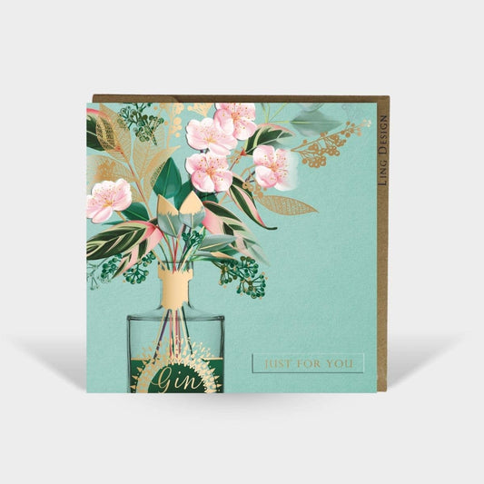 Time for Gin Birthday Card for Her Square Friend