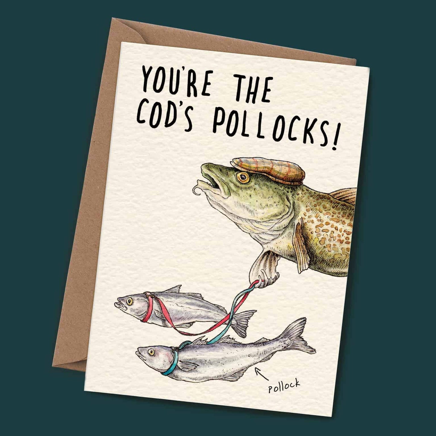 Cod's Pollocks Card - Congratulations Card - Well Done Card