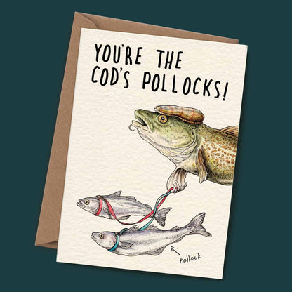 Cod's Pollocks Card - Congratulations Card - Well Done Card