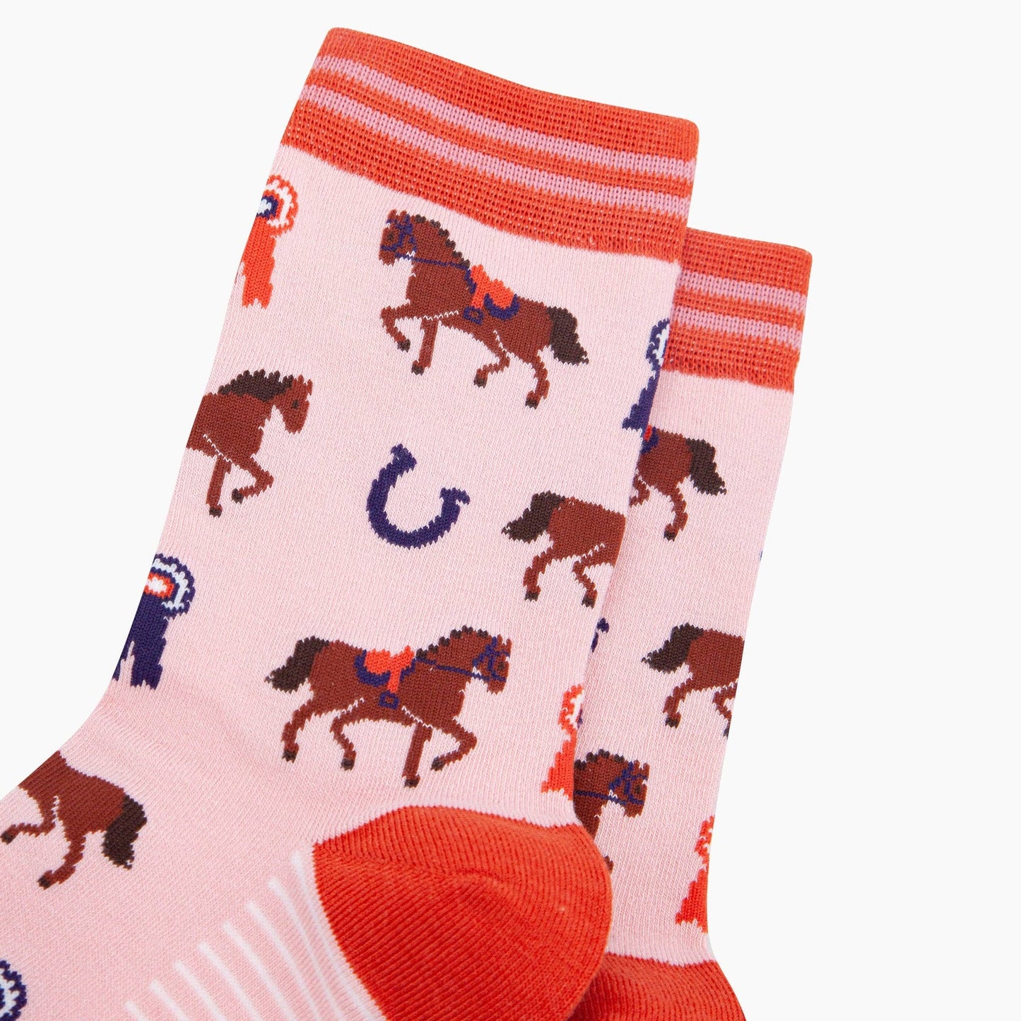 Horse Riding Bamboo Socks in Pink
