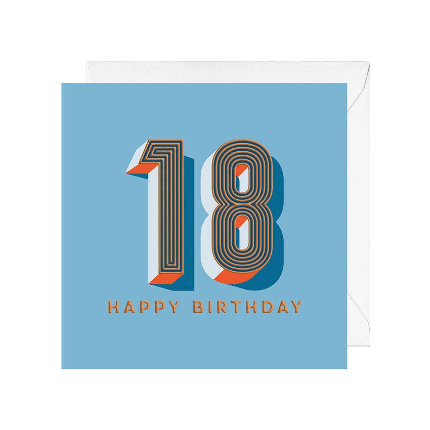Happy Birthday 18 - Blue - Milestone Age