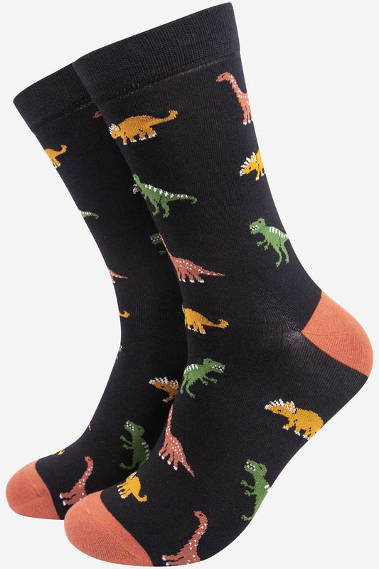 Men's Dinosaur Print Bamboo Socks