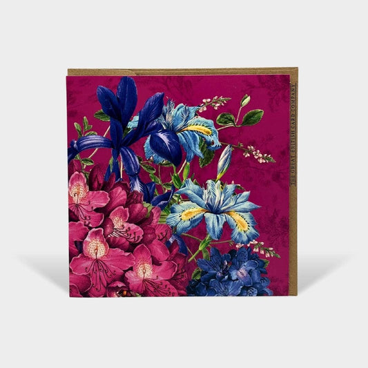 Floral Botanical Open Card Birthday Occasion Purple Pink