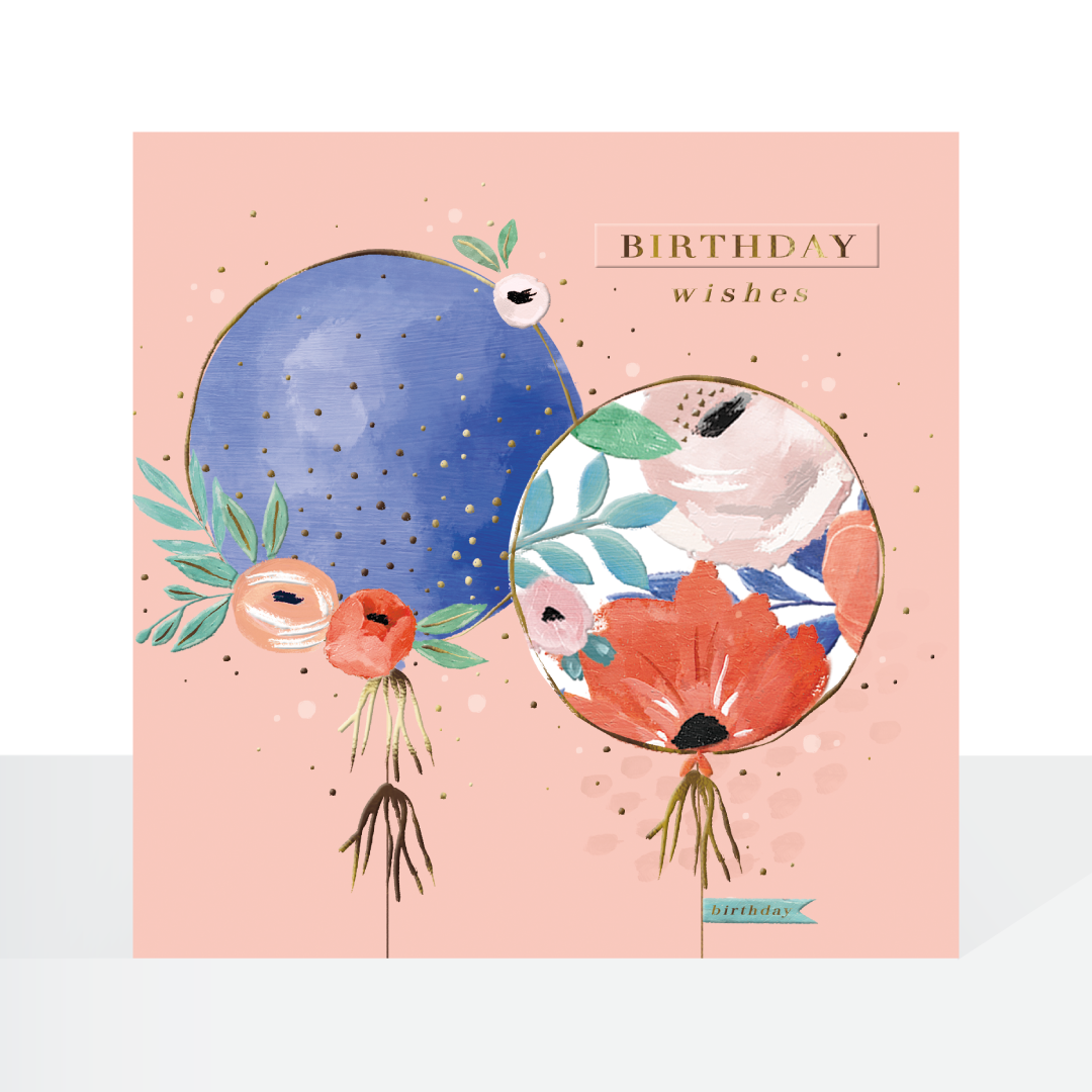 Bellini Fizz pretty balloons - birthday card