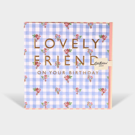 Cath Kidston Birthday Card For Her Female Lovely Friend Gingham