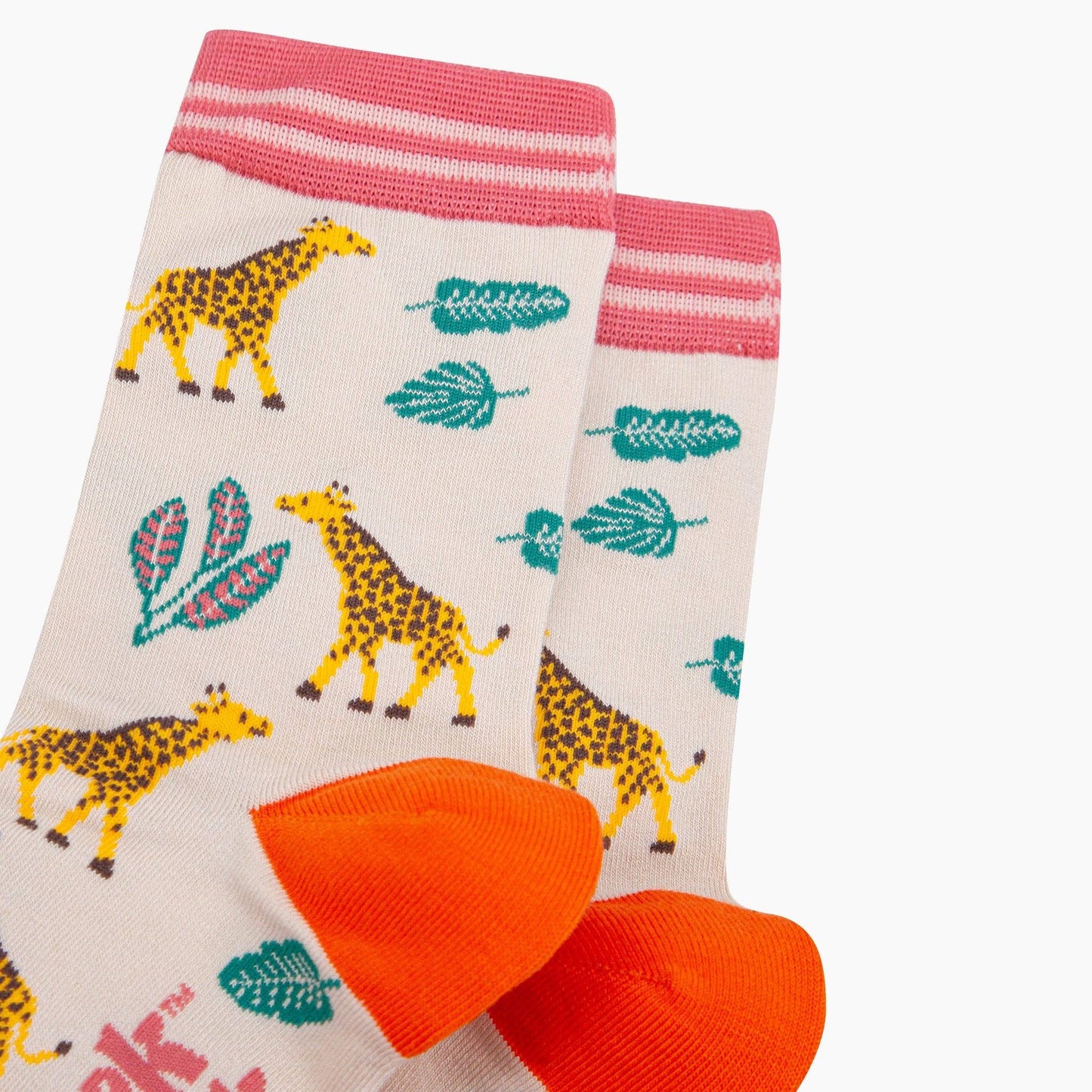 Giraffe Bamboo Socks in Cream