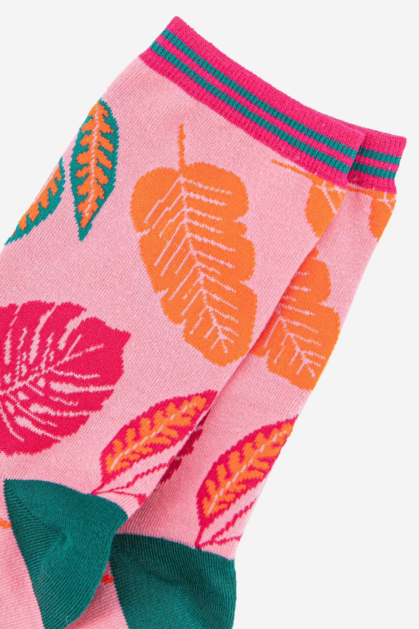 Women's Tropical Leaf Print Bamboo Socks