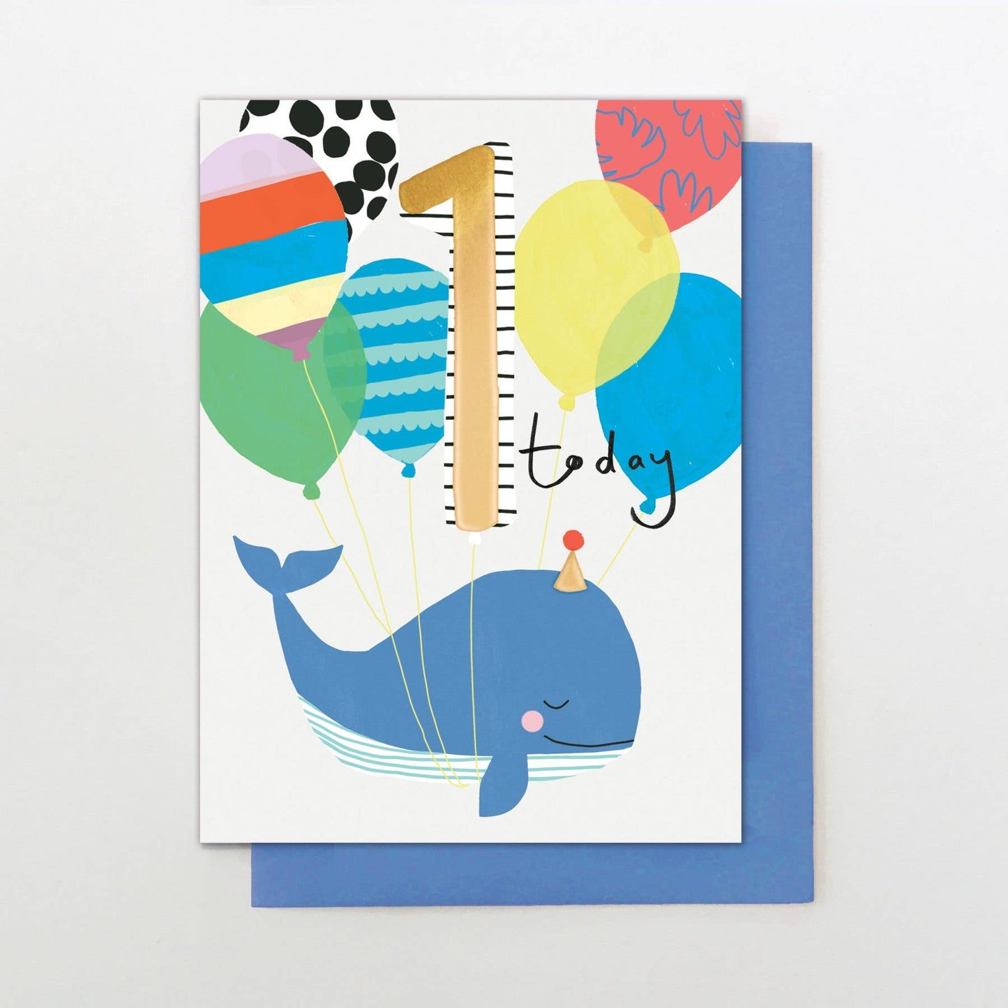 Boys Age 1 Whale birthday card
