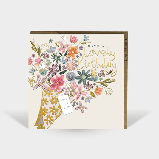 Birthday Blooms Birthday Card for Her Friend Embos Foil