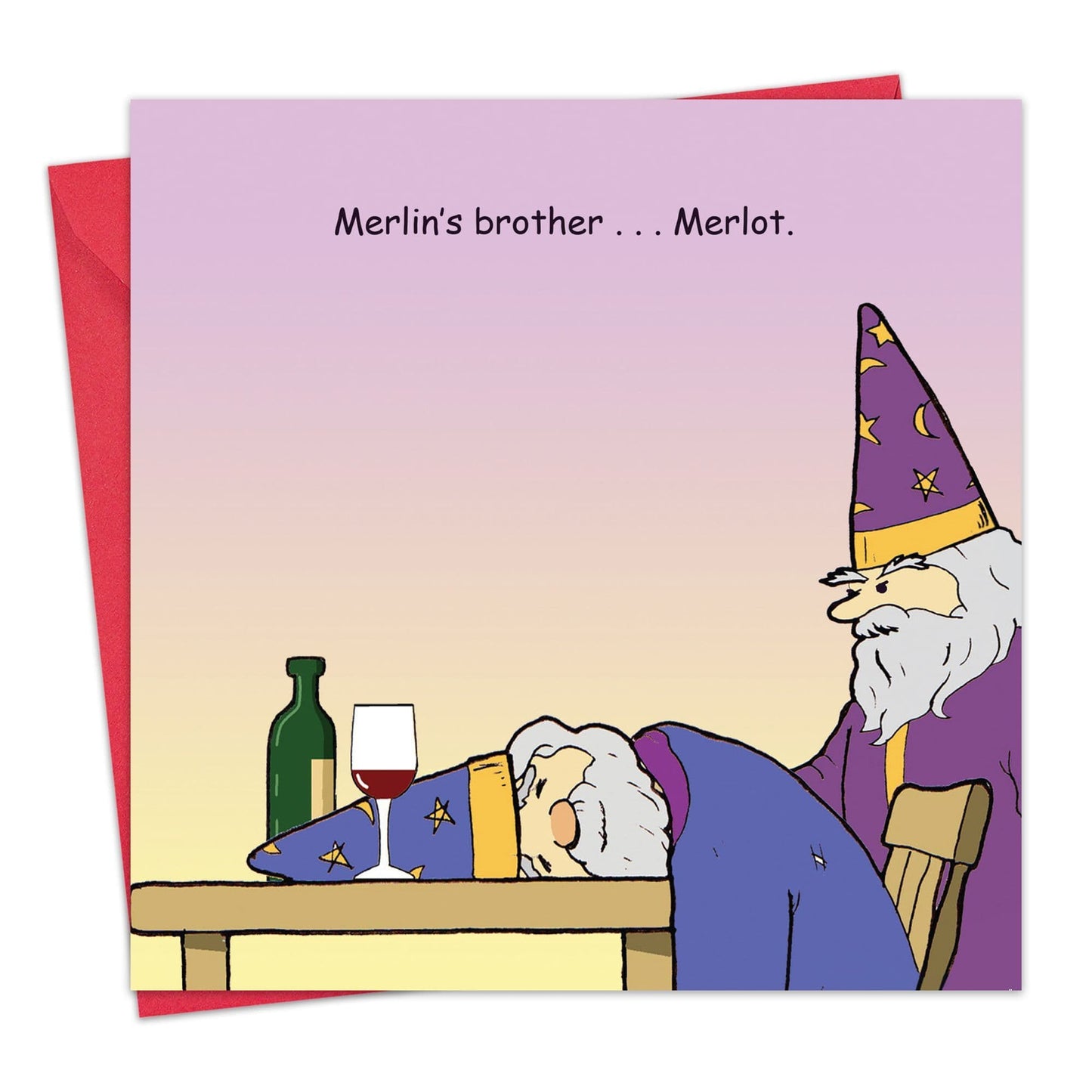 Merlins Brother Merlot - Funny Blank Card