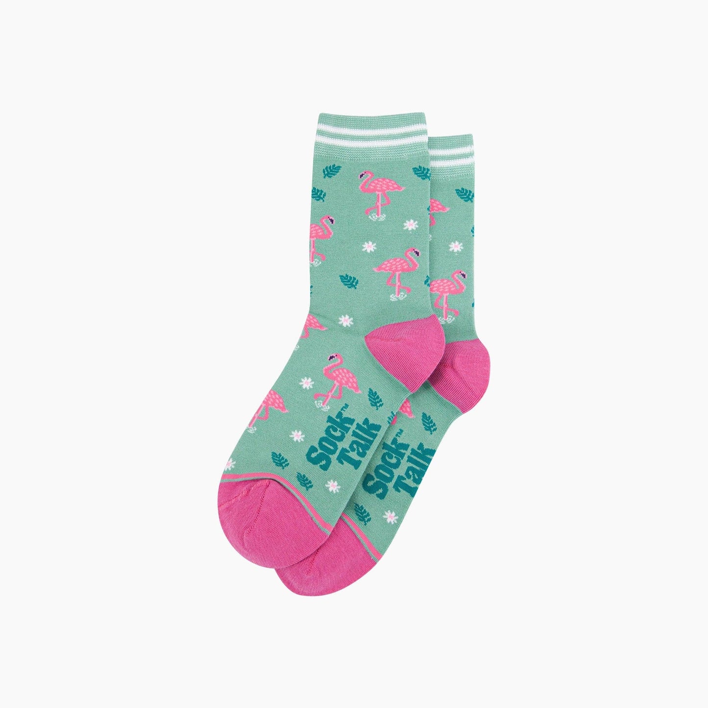 Standing Flamingos Bamboo Socks in Green