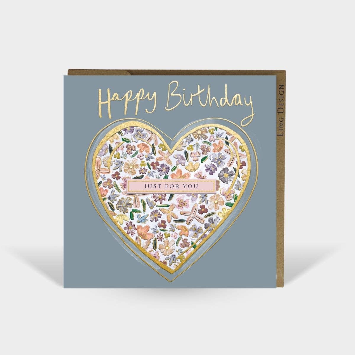 Just for You Birthday Card for Her Friend Embos Foil Heart