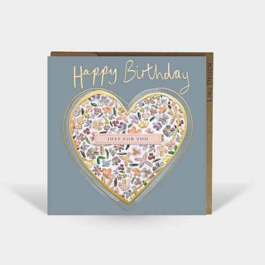 Just for You Birthday Card for Her Friend Embos Foil Heart