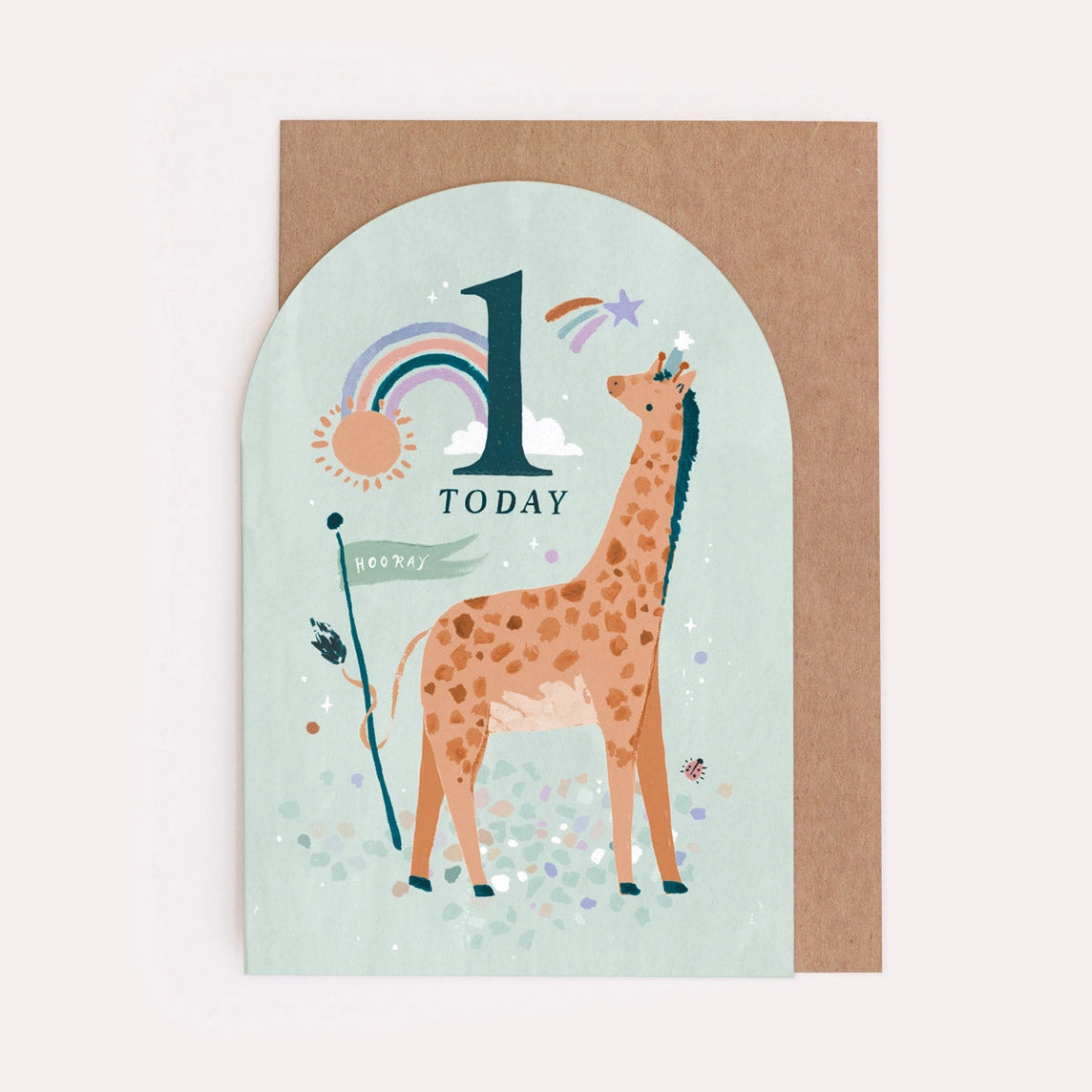 Age 1 Giraffe Birthday Card | Milestone Age Cards | Sister Paper Co.