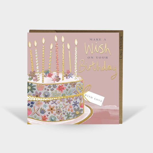 Birthday Wish Birthday Card for Her Friend Embos Foil Cake