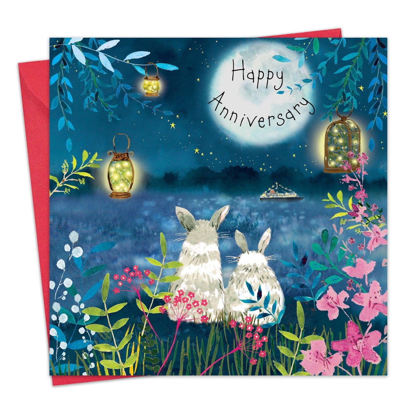 Happy Anniversary Card Rabbits