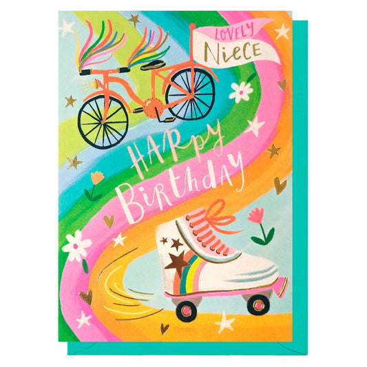 Niece Birthday Card | Bikes And Roller Skates Card |  Female