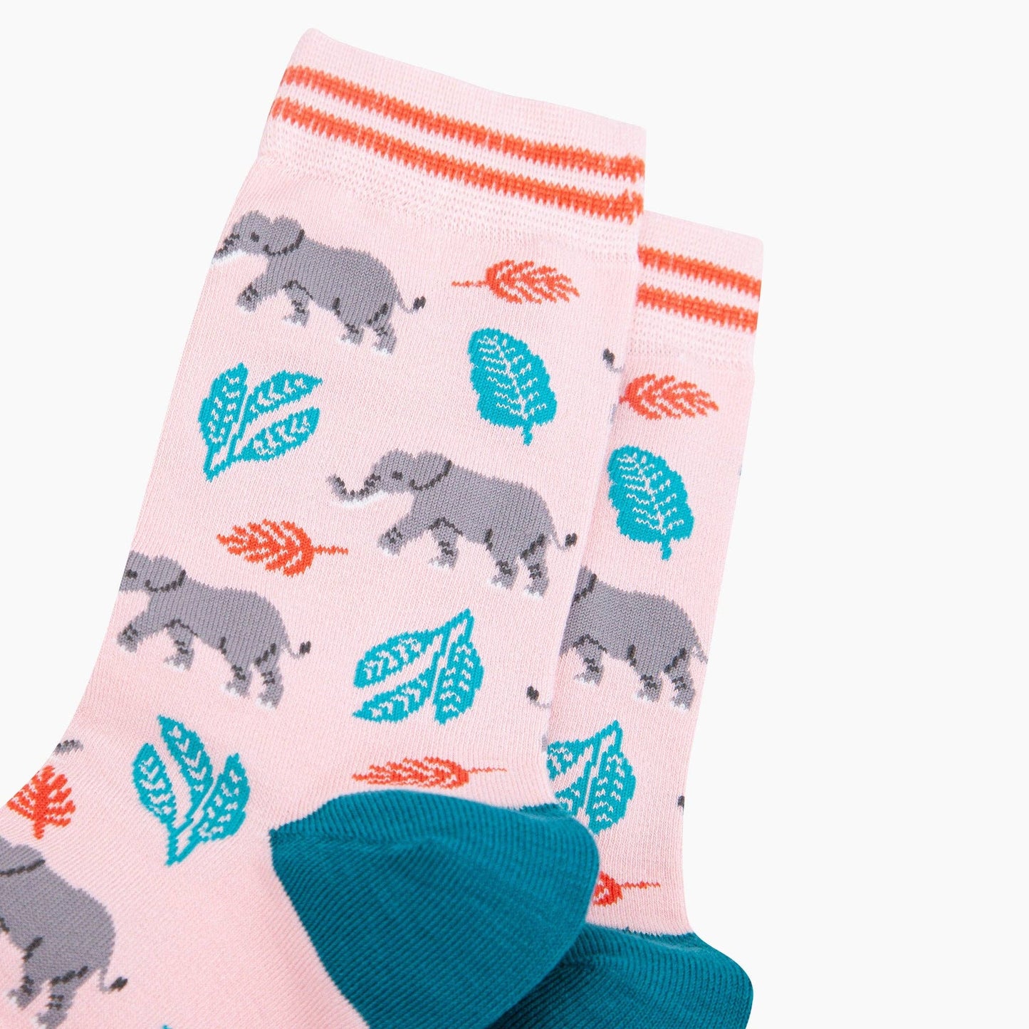 Elephants Bamboo Socks in Pink