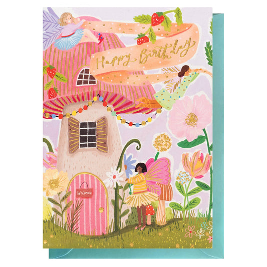 Mushroom House Birthday | Female Birthday | Kids Card