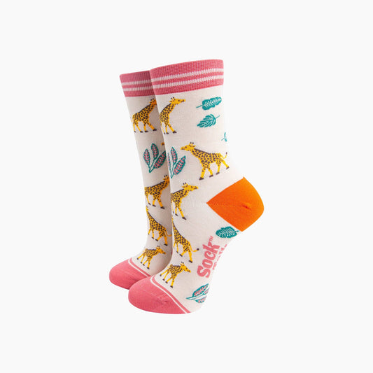 Giraffe Bamboo Socks in Cream