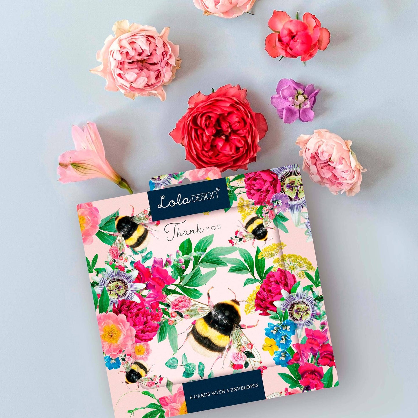 Thank You Notecard Pack – Botanical Bee Design (Pack of 6)