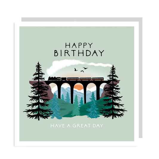 Happy Birthday - Steam Train - Black Varnish Detail