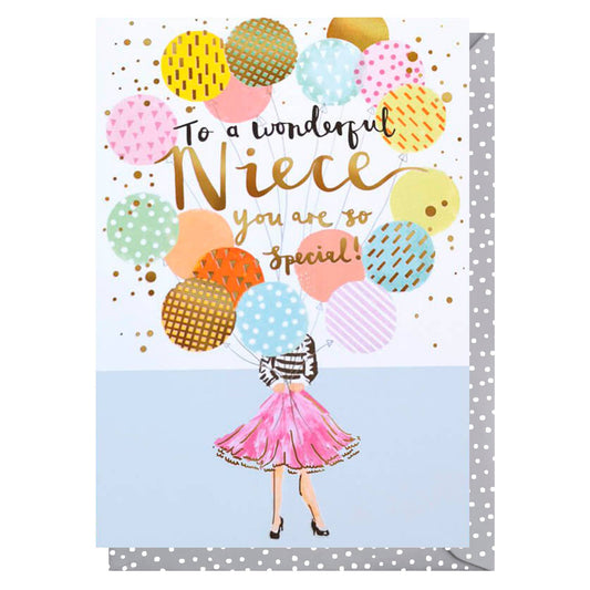 Niece Balloons Card | Female Birthday Card | Niece Cards
