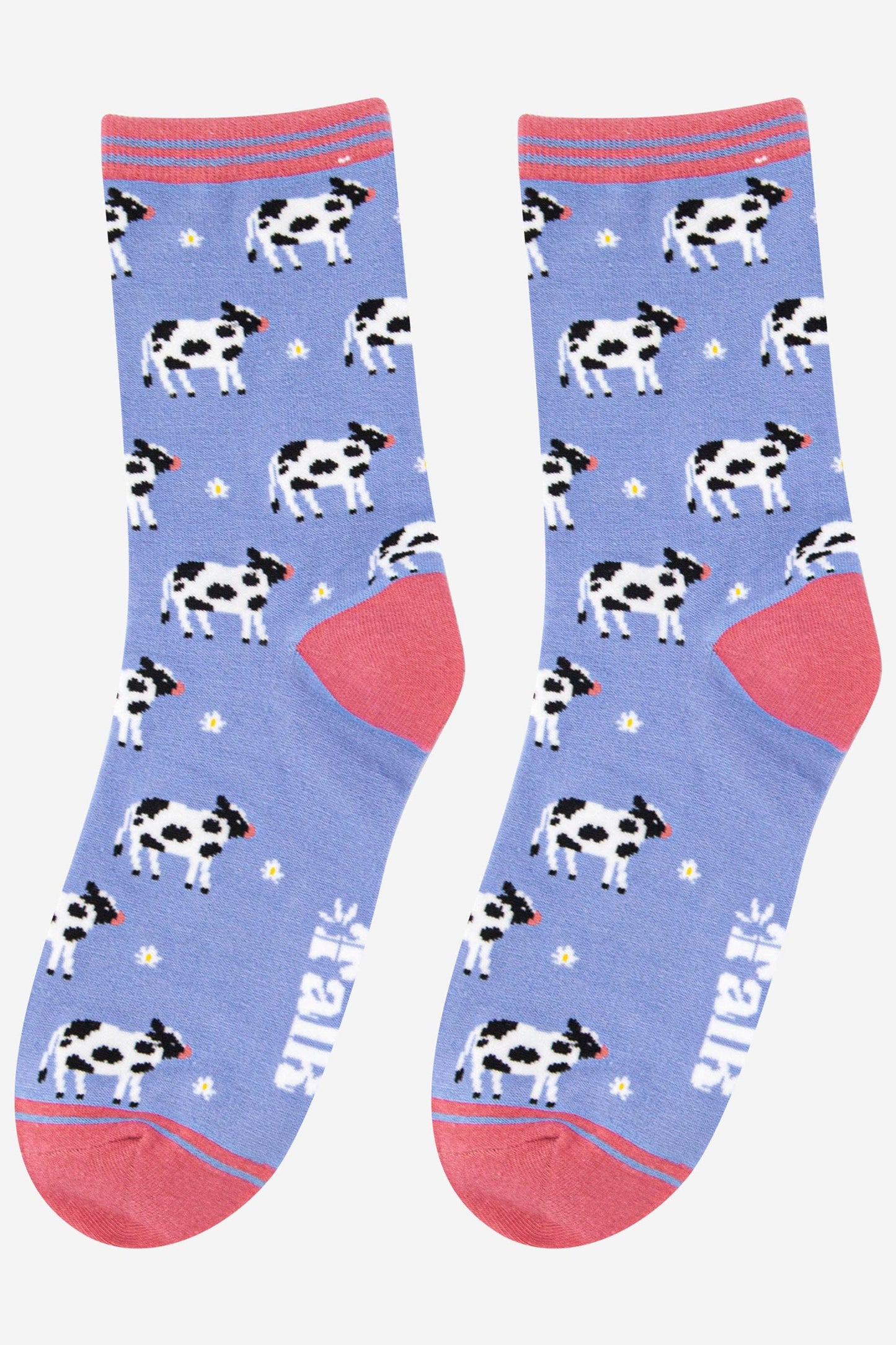 Women's Spring Cow Print Bamboo Socks