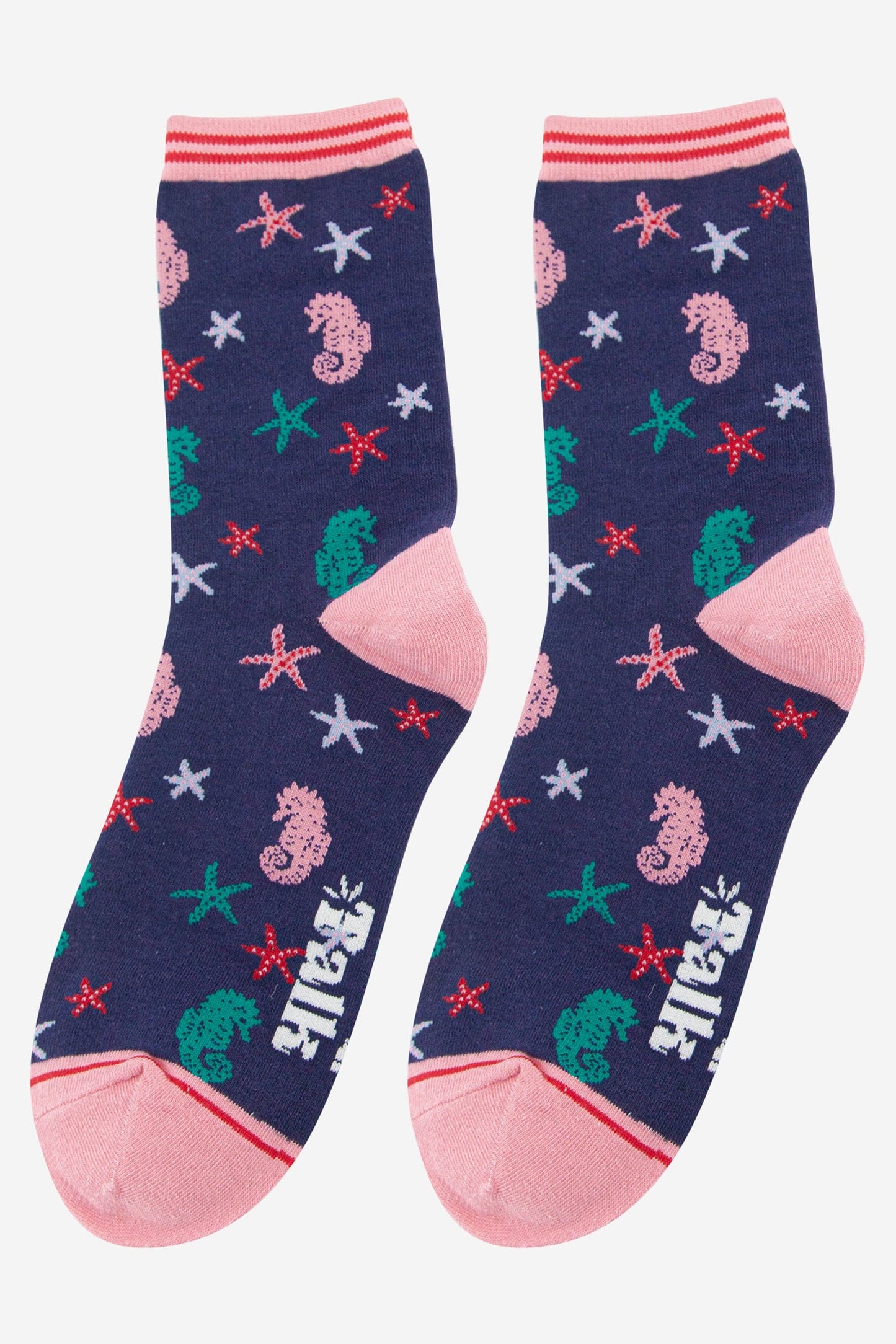 Women's Seahorse and Star Fish Bamboo Socks