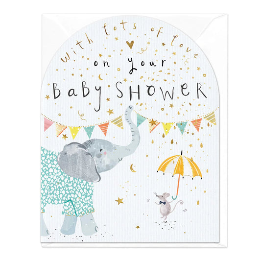 Baby shower elephants - card