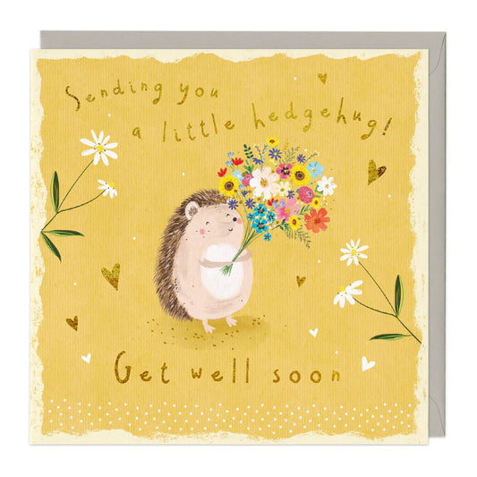 Get well soon, hedgehug - card