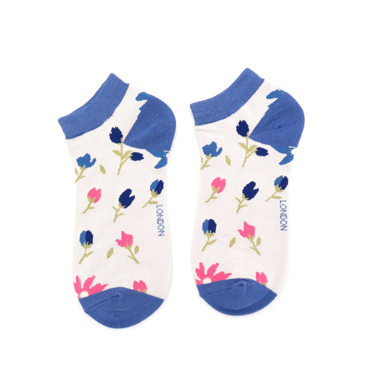 Bamboo trainer socks - ditsy floral