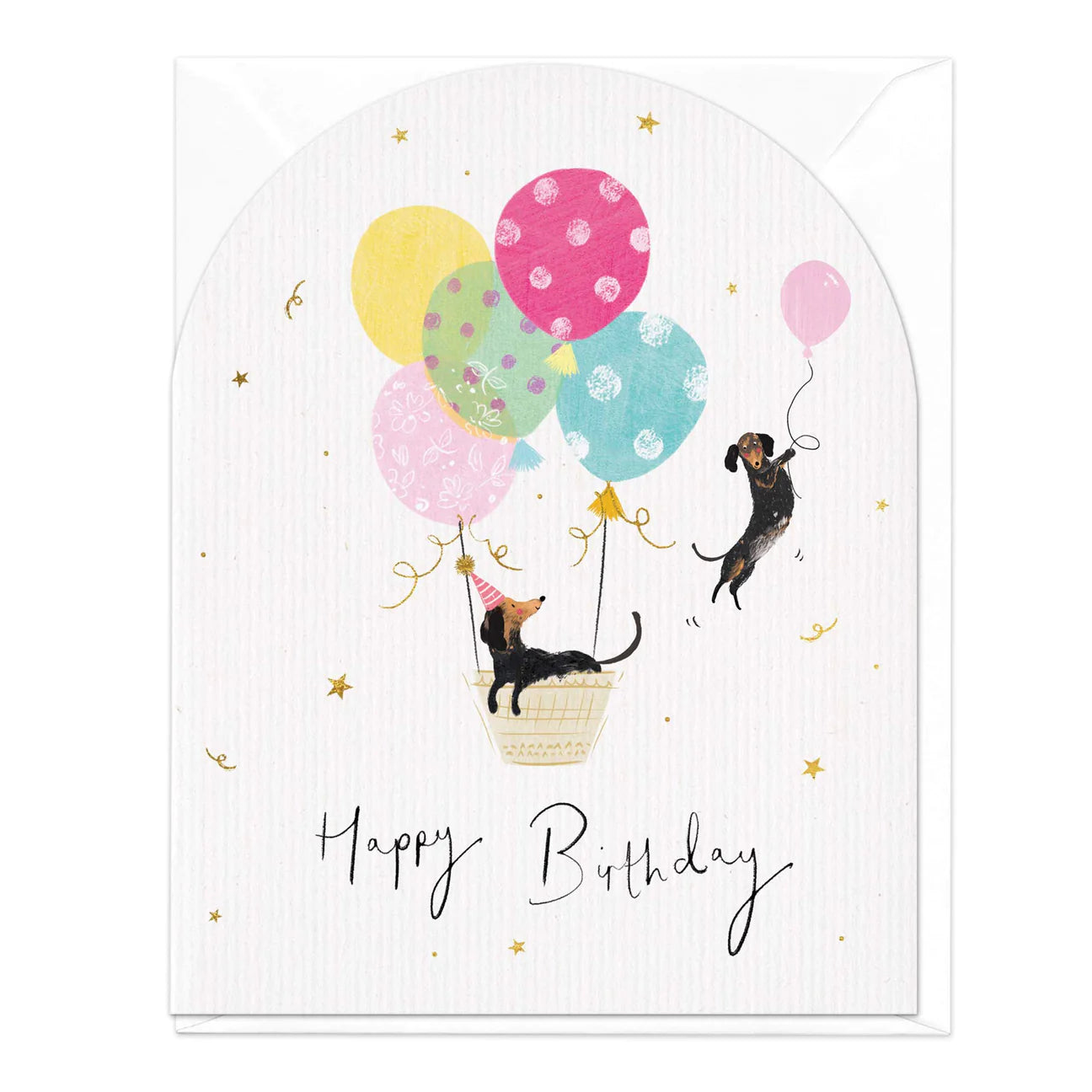 Happy birthday sausage dog - arch card