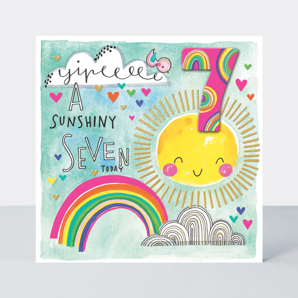 Girls 7th birthday sunshine - Rachel Ellen Chatterbox card