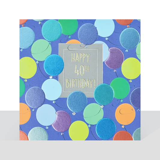 40th birthday, balloons card