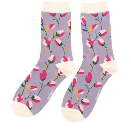 Bamboo socks - lavender flowers