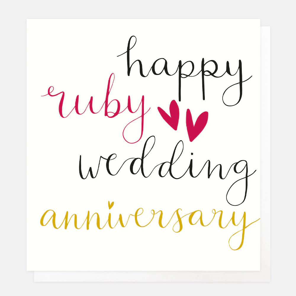 Ruby wedding anniversary - Caroline Gardner card