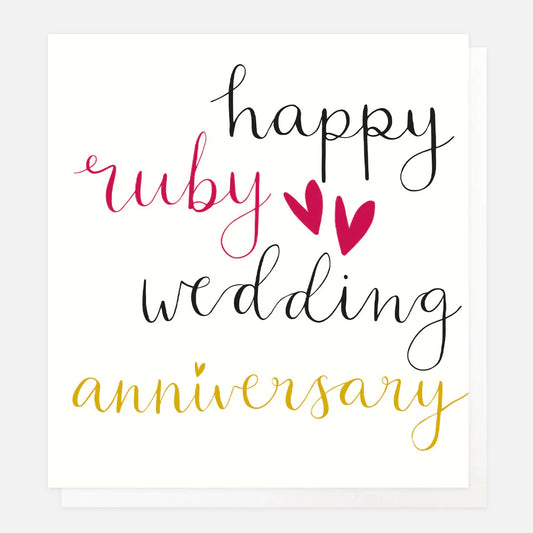 Ruby wedding anniversary - Caroline Gardner card