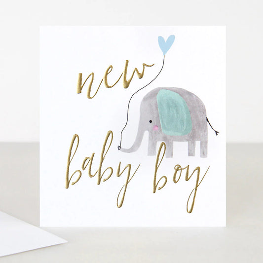 New baby boy, elephant - Caroline Gardner card