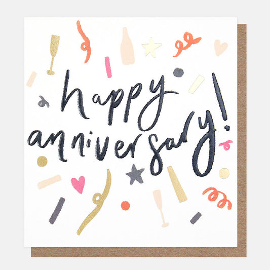 Happy Anniversary text - Caroline Gardner card