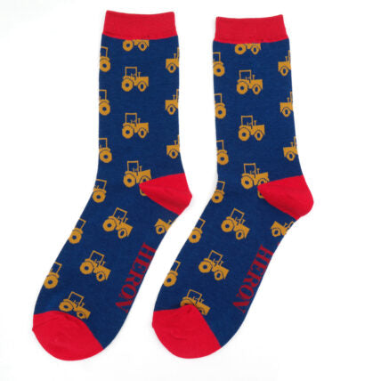 Men’s bamboo socks - navy tractors