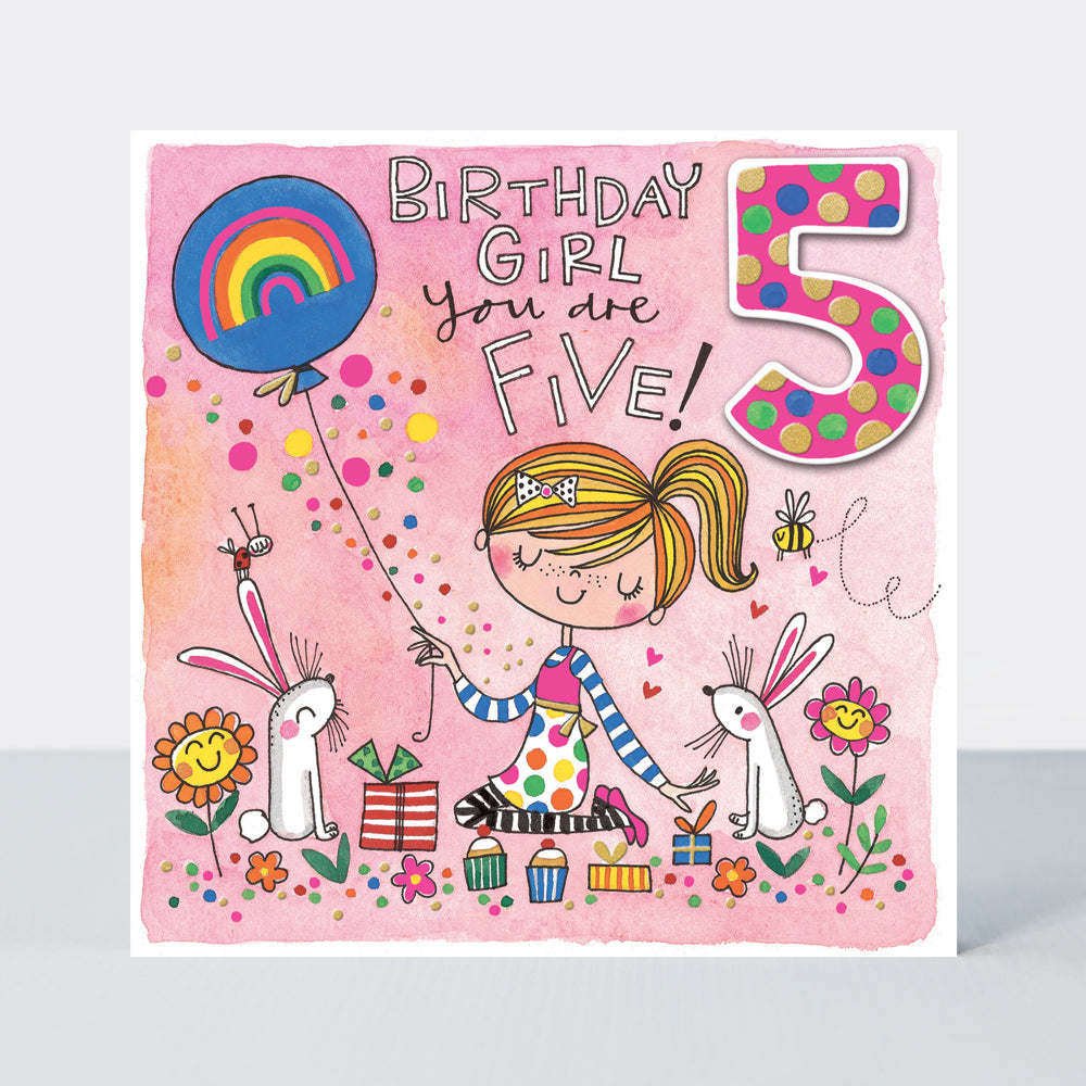 5th birthday girl - Rachel Ellen Chatterbox card